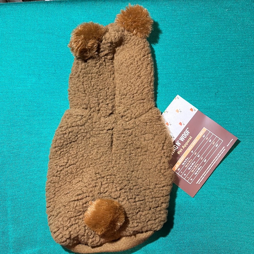 NWT PET APPAREL. TEDDY BEAR COAT. SZ XS